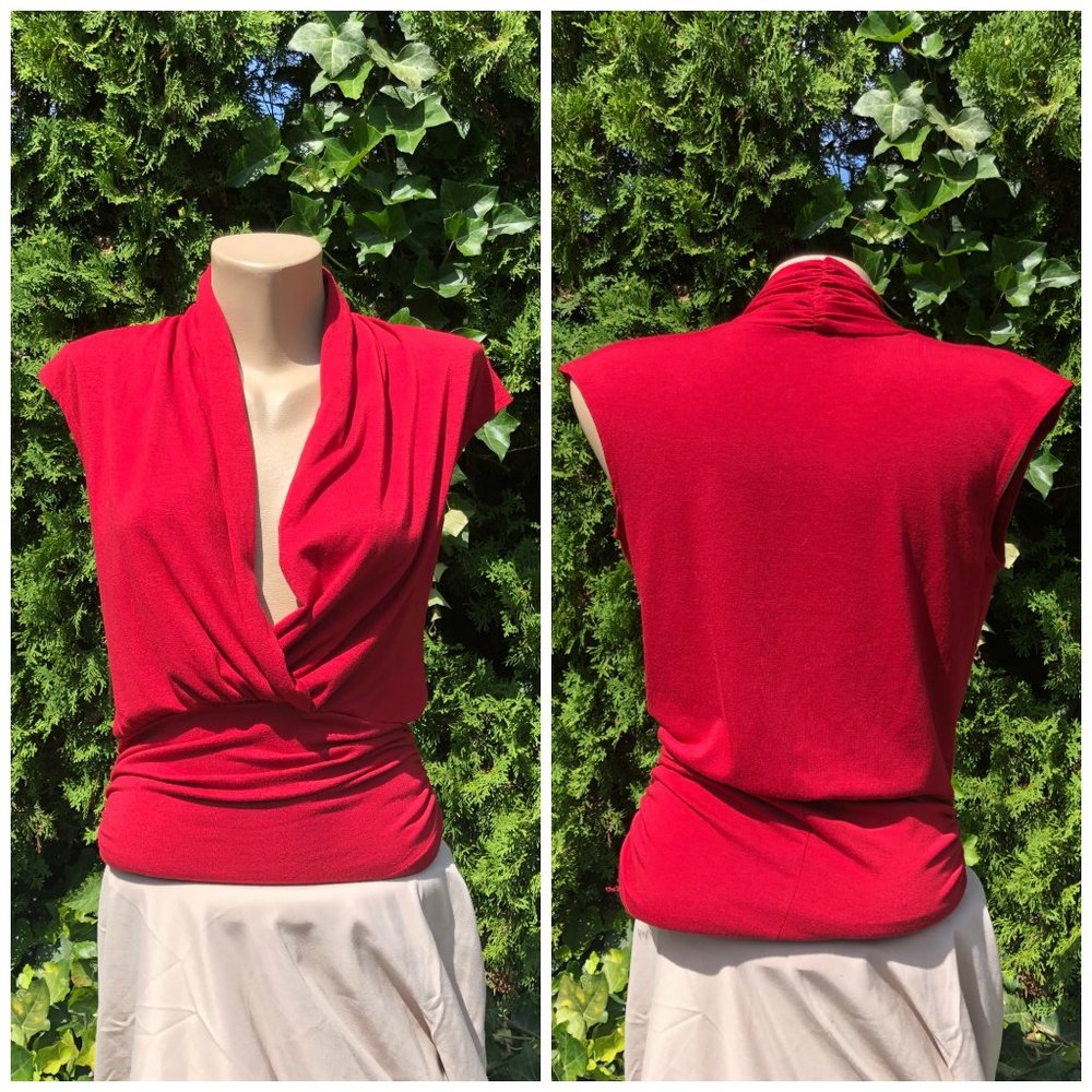 Miken Red Short Sleeve Blouse